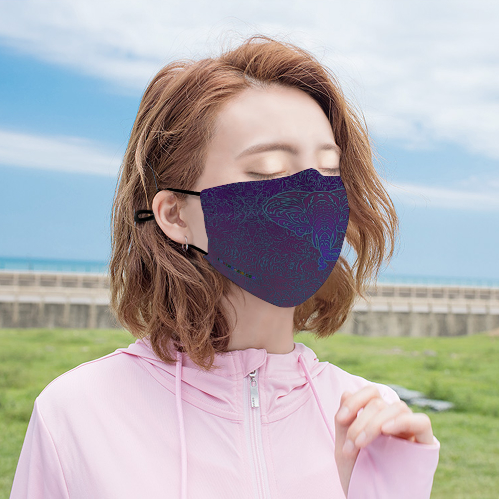 Purple Elephant Face Mask w/ 2 Filters