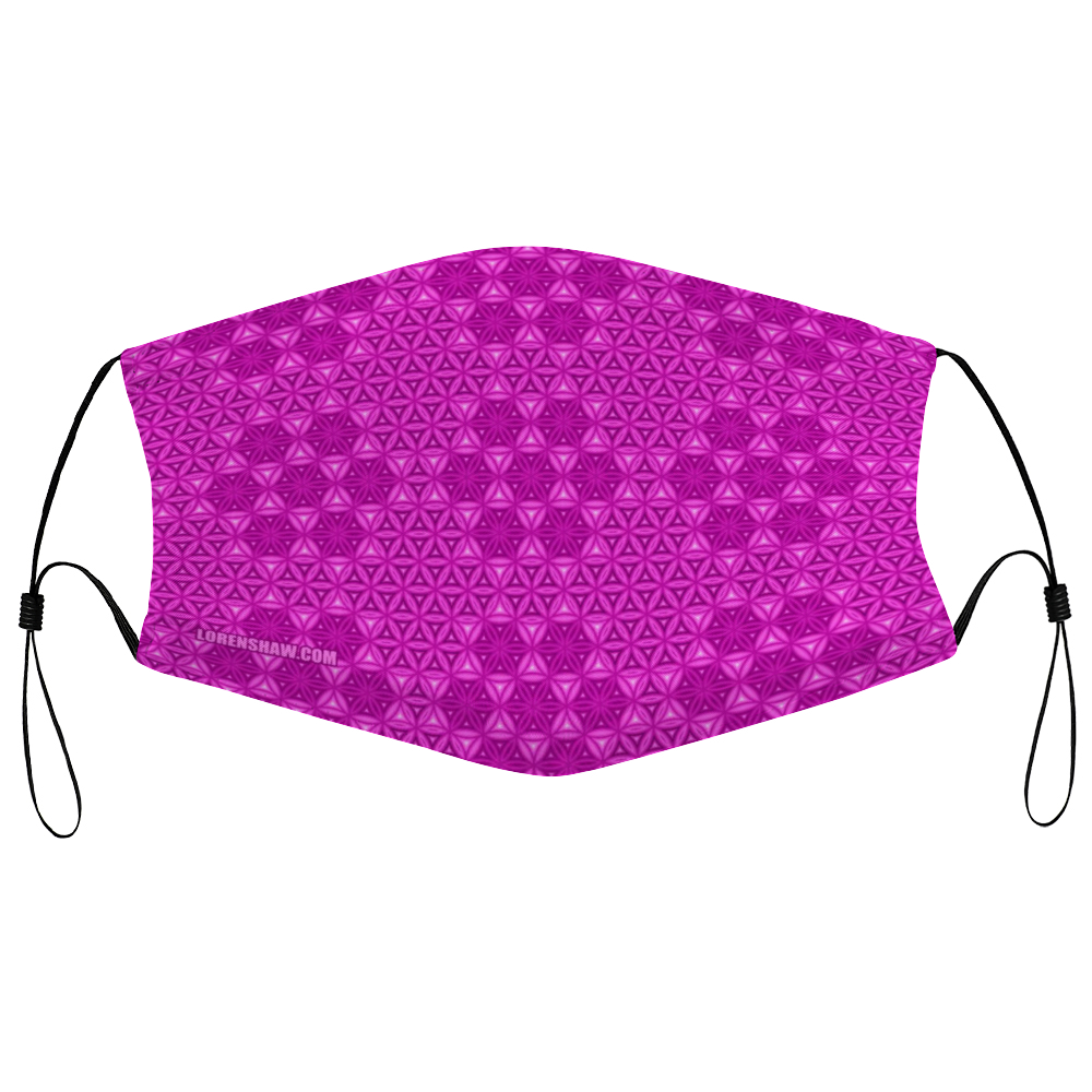Pink Flower of Life Face Mask w/ 2 Filters