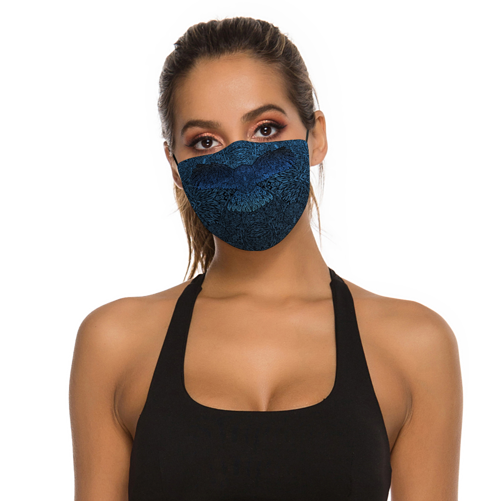 Tribal Owl Face Mask w/ 2 Filters