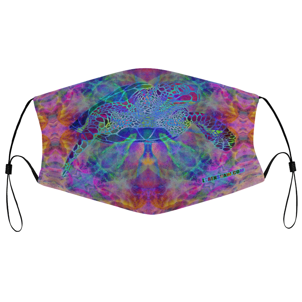 Coral Turtle Face Mask w/ 2 Filters