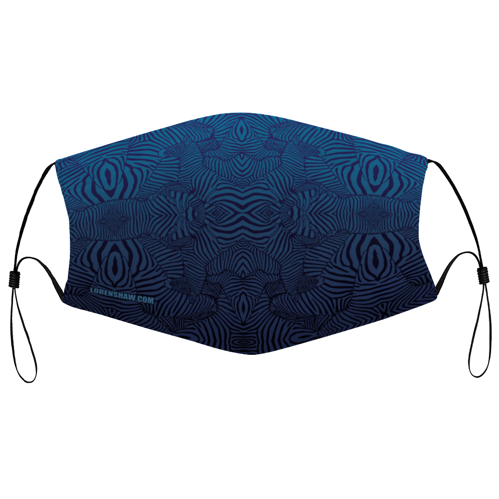 Zebra Blues Face Mask w/ 2 Filters