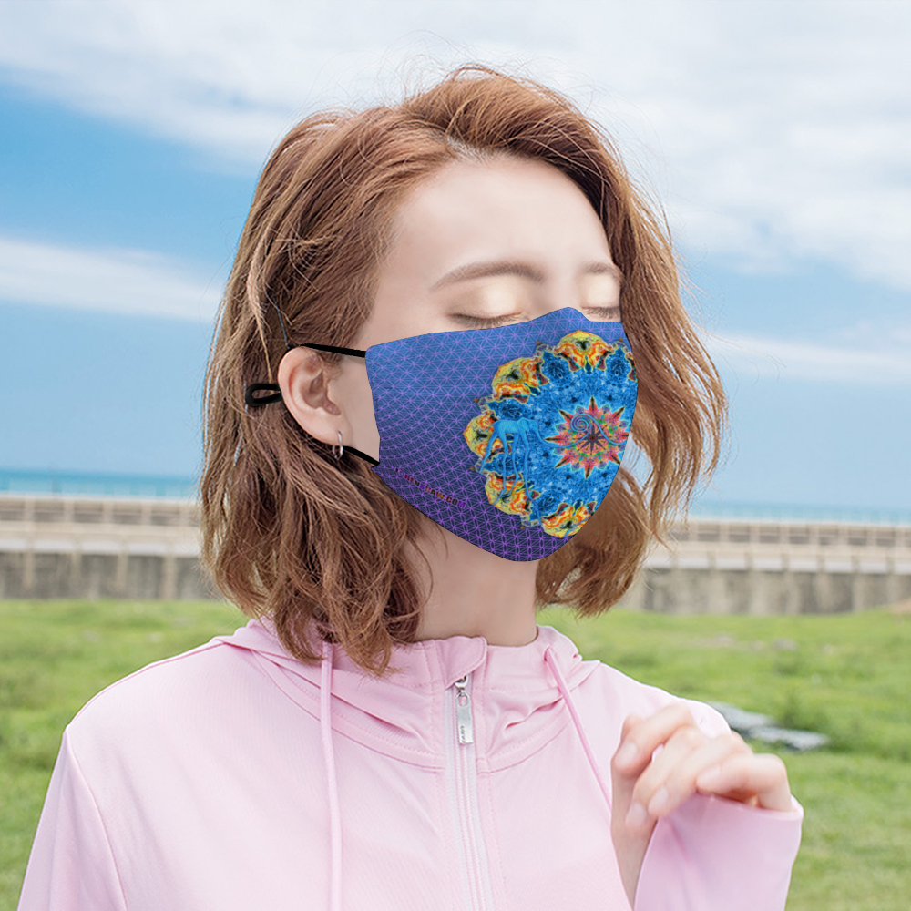 Dali Elephants Mandala Face Mask w/ 2 Filters