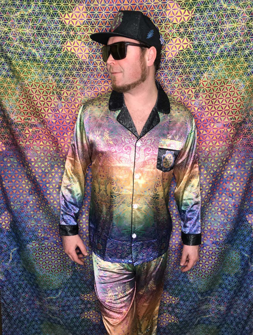 Stealie Tie-Die Men's Satin Lounge Suit