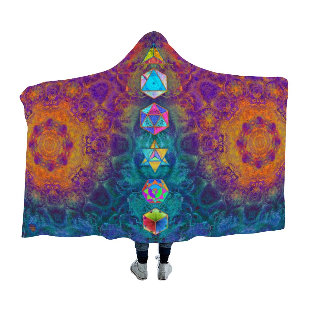 Platonic Solids Hooded Cloak Blanket Cloak