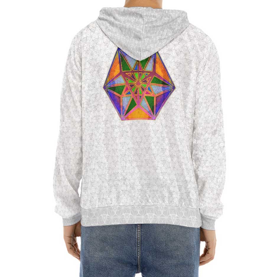 Vector Equilibrium Blanco Crushed Velvet Hoodie