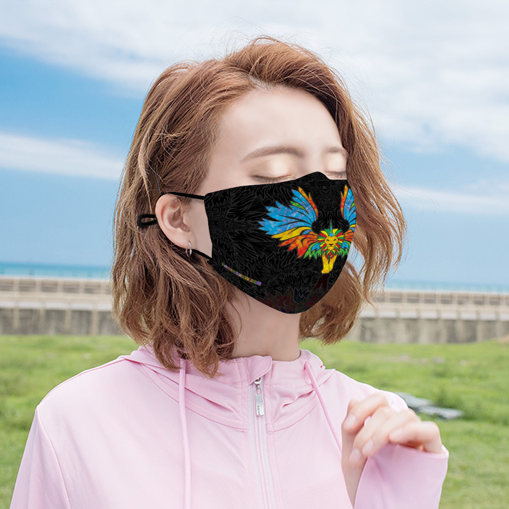 Lion Unicorn Pegasus Face Mask w/ 2 Filters