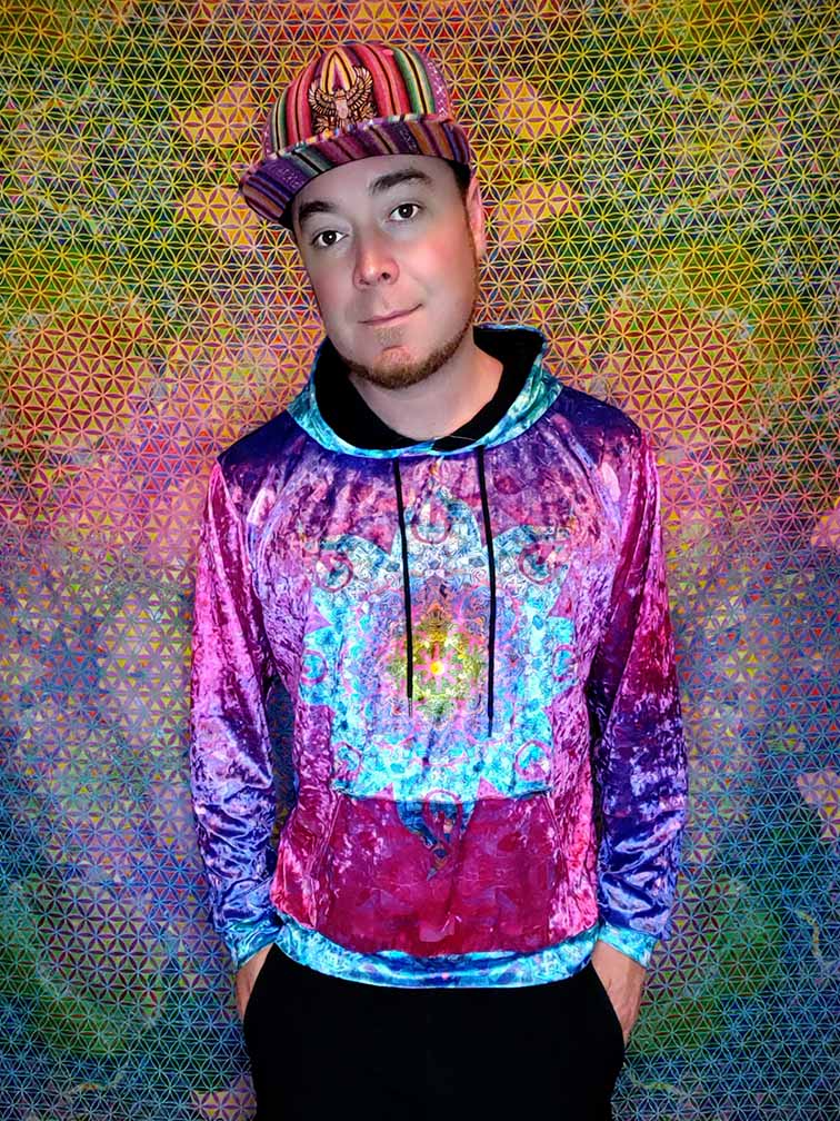 Aqua Flame Crushed Velvet Hoodie