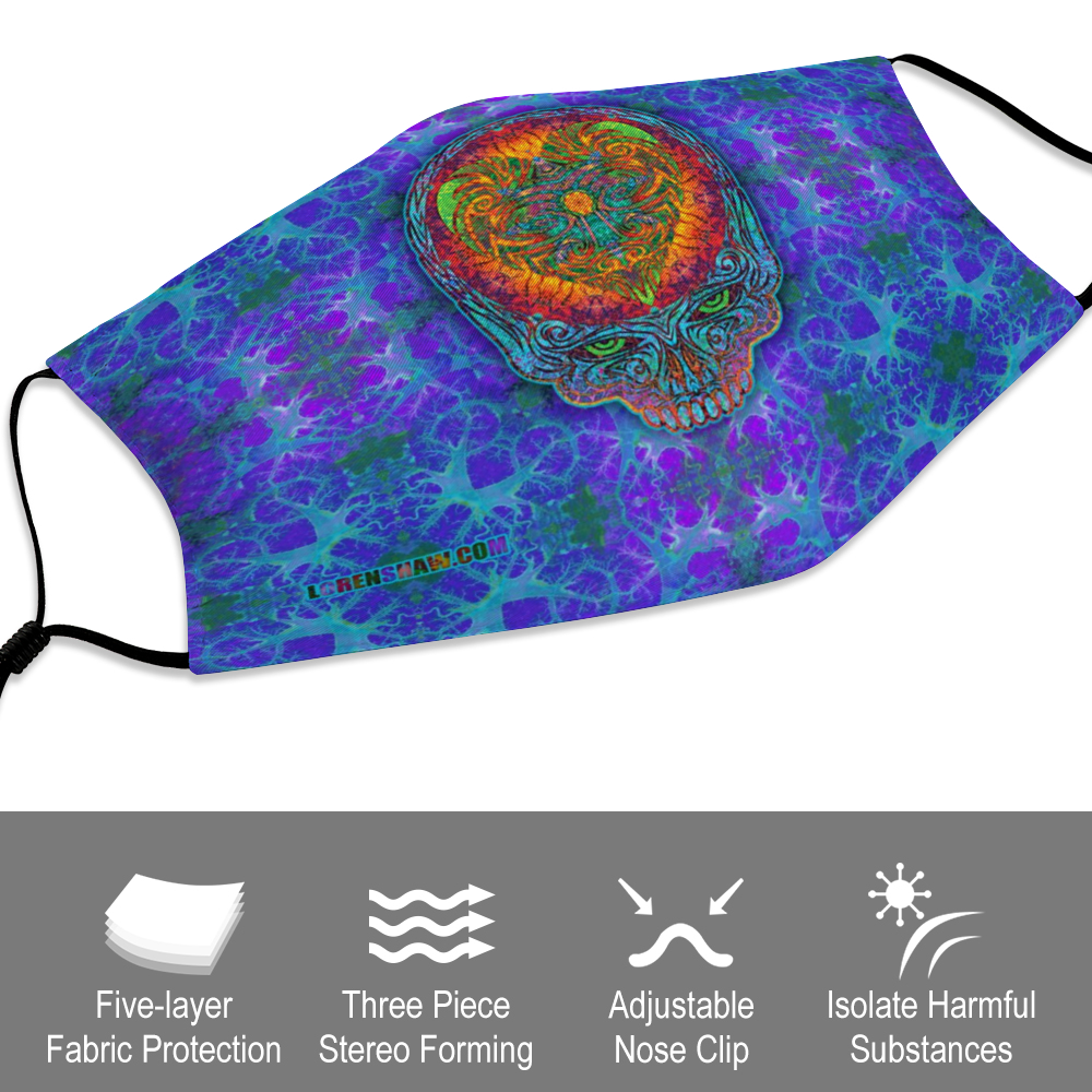 Stealie Blues Face Mask w/ 2 Filters