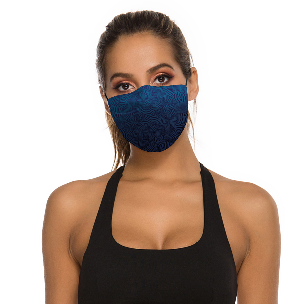 Zebra Blues Face Mask w/ 2 Filters