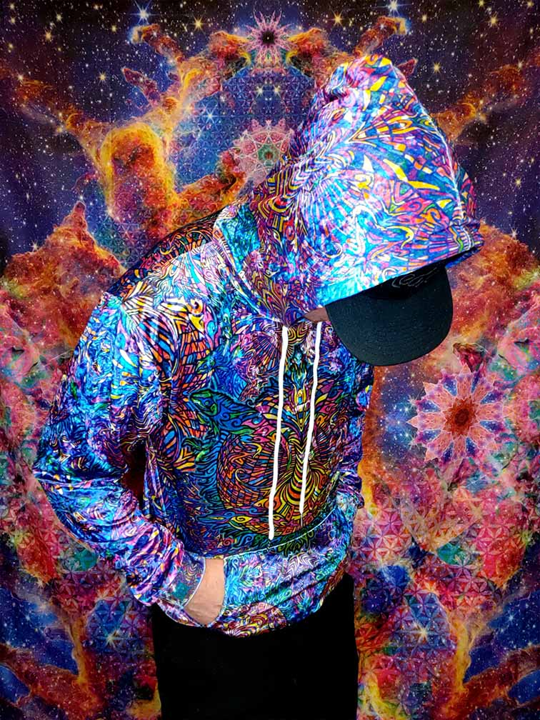 Lizard Dolphin King Crushed Velvet Hoodie