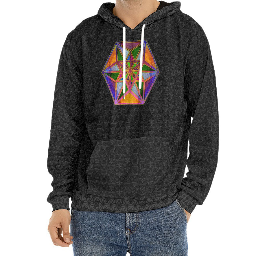 Vector Equilibrium Noir Crushed Velvet Hoodie
