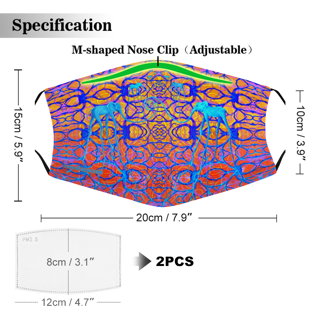 Elephant Generations Face Mask w/ 2 Filters