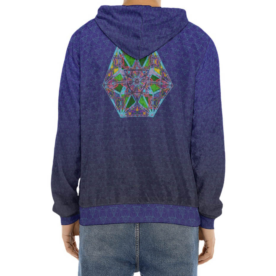 Vector Equilibrium Azul Crushed Velvet Hoodie