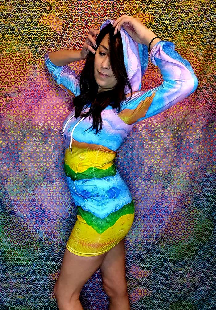 Hollywood Bazar Bodycon Hoodie Dress