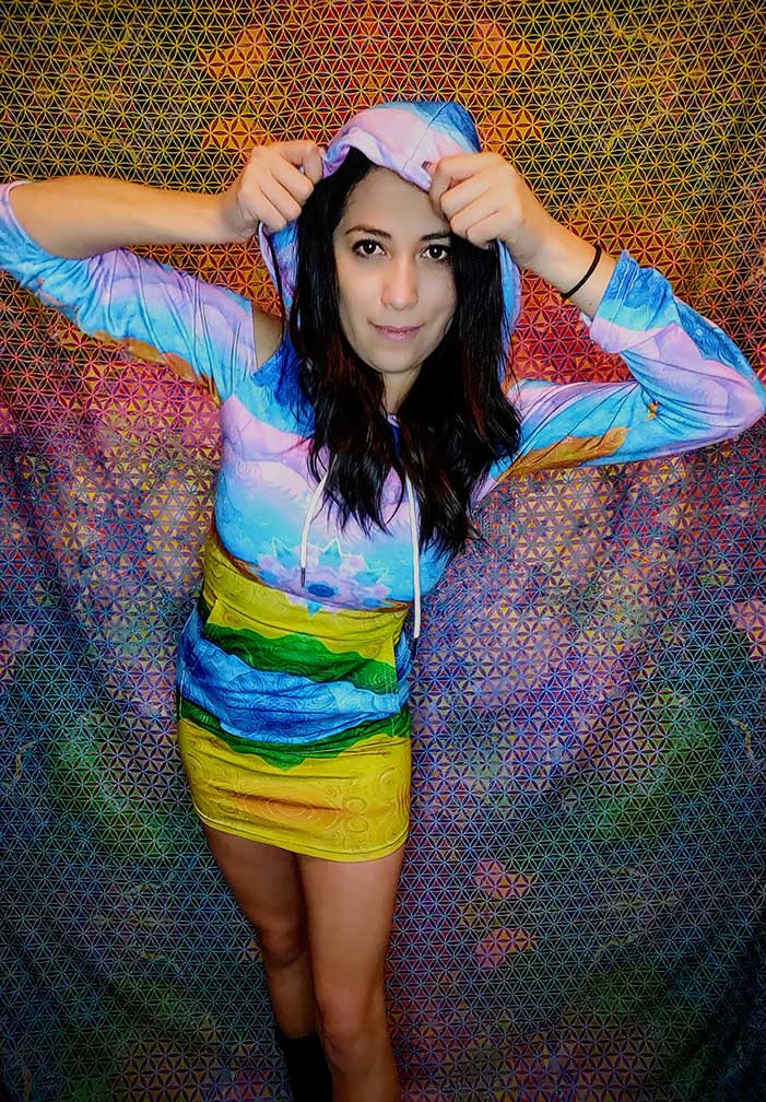Hollywood Bazar Bodycon Hoodie Dress