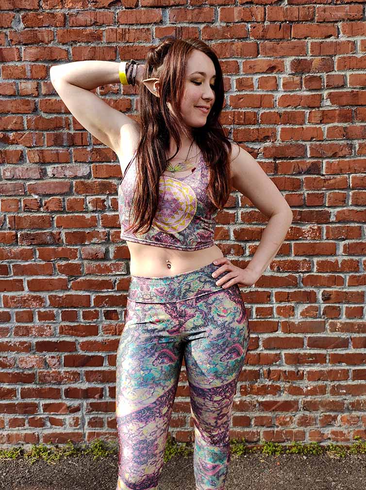 Mushroom Butterfly Mid-Rise Leggings