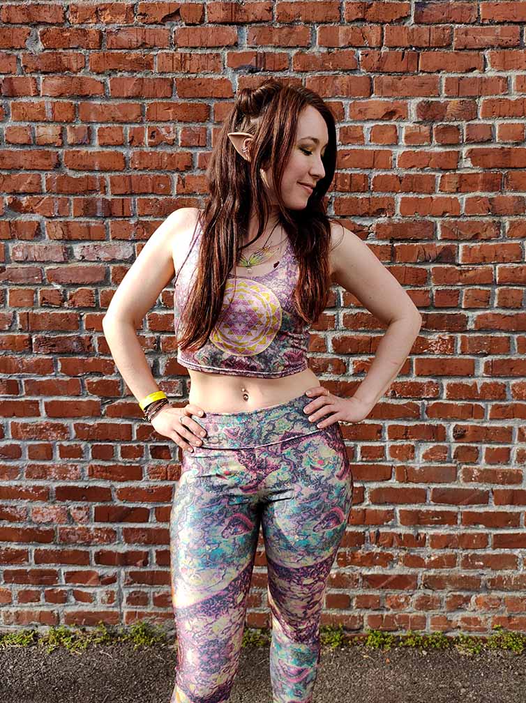 Mushroom Butterfly Mid-Rise Leggings