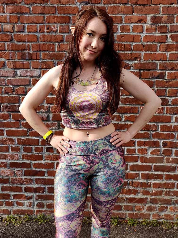 Mushroom Butterfly Mid-Rise Leggings