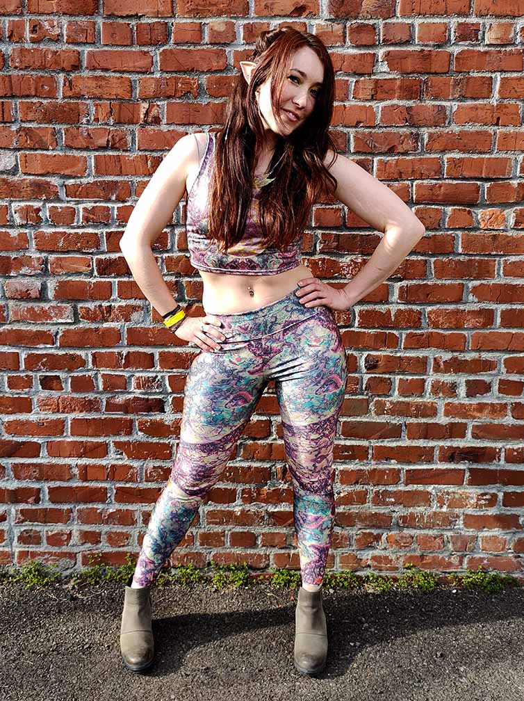 Mushroom Butterfly Mid-Rise Leggings