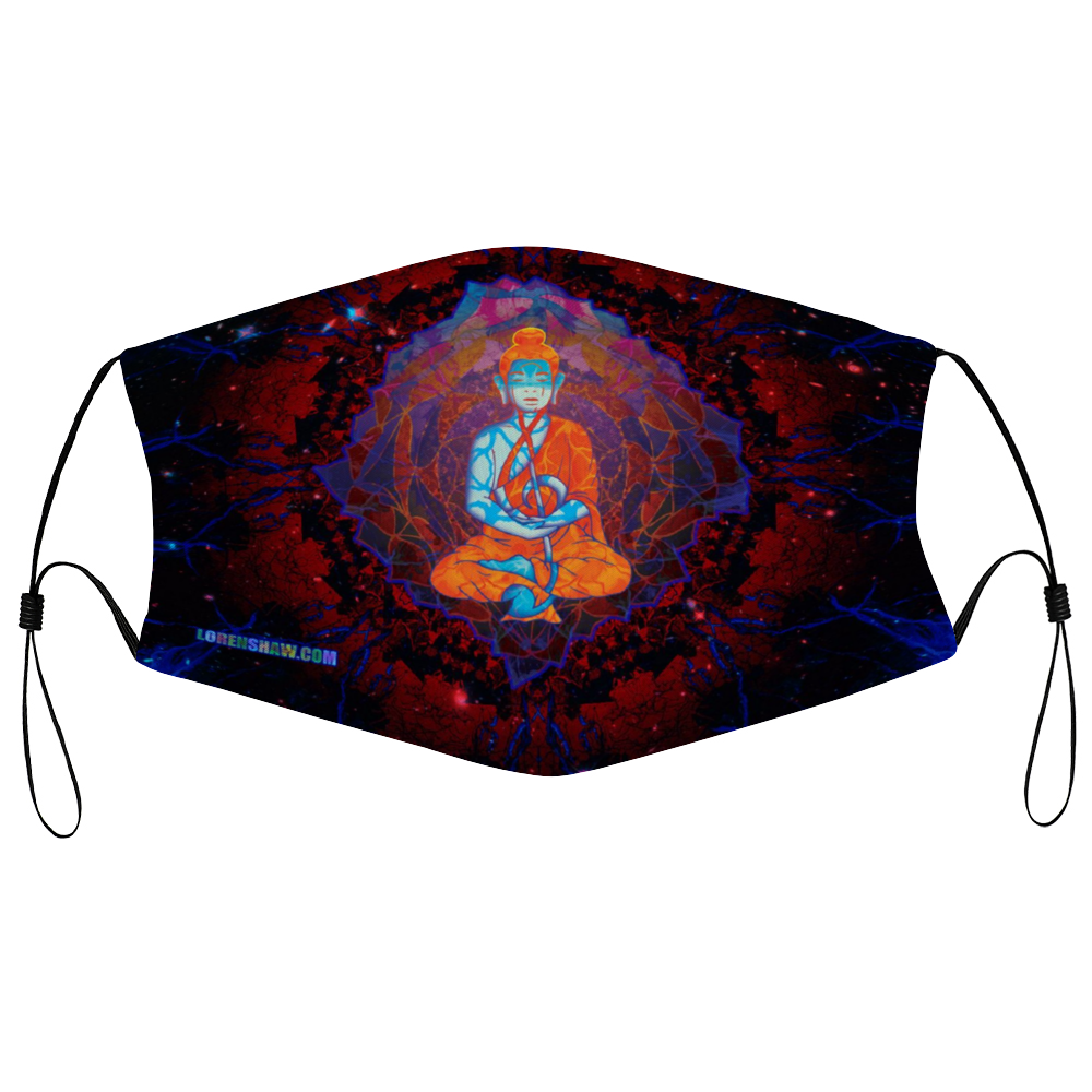 Musical Buddha Face Mask w/ 2 Filters