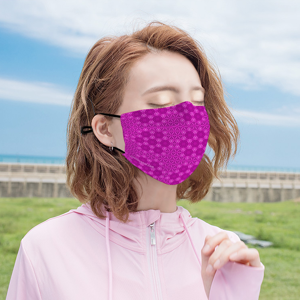 Pink Flower of Life Face Mask w/ 2 Filters