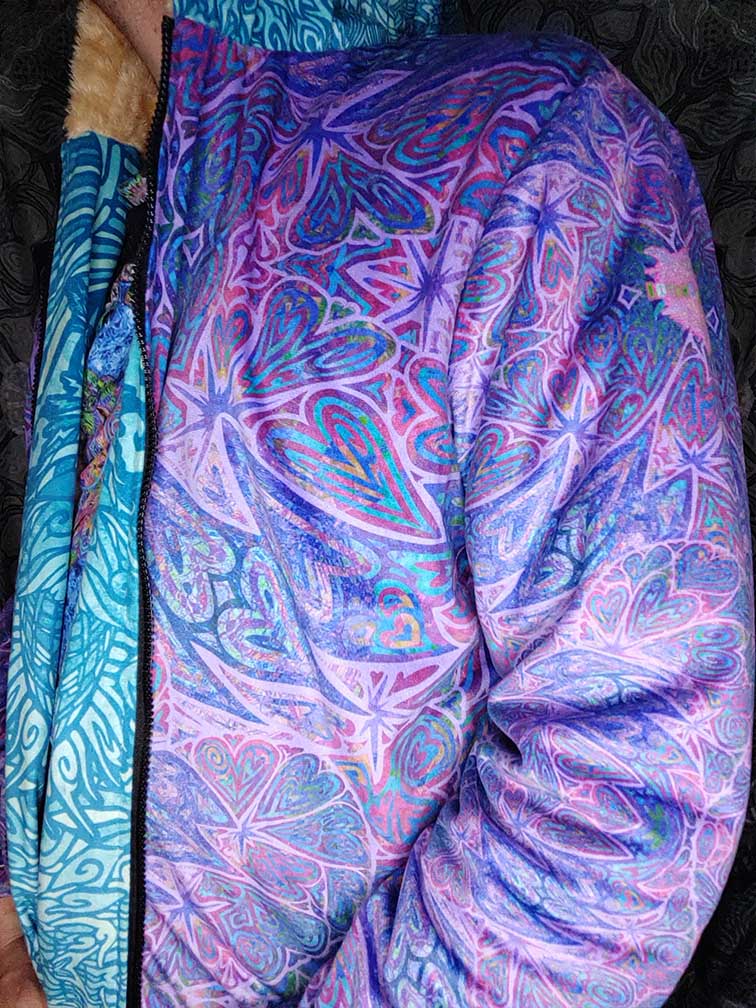 Purple Heart Chakra Festival Zip Up Cloak