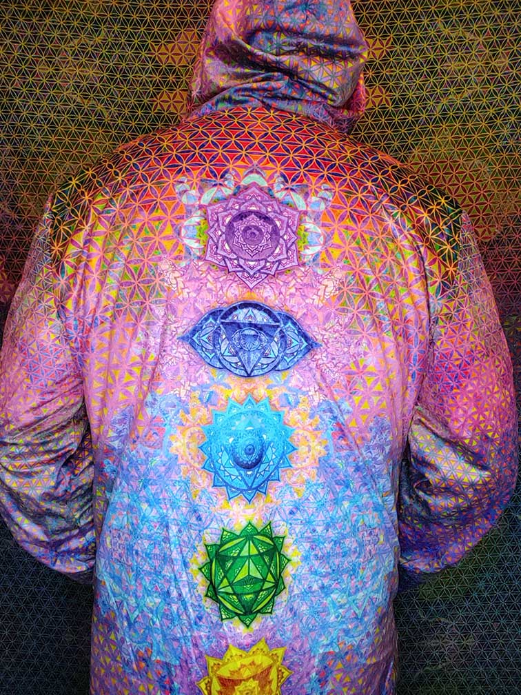 Chakra Flower of Life Festival Cloak
