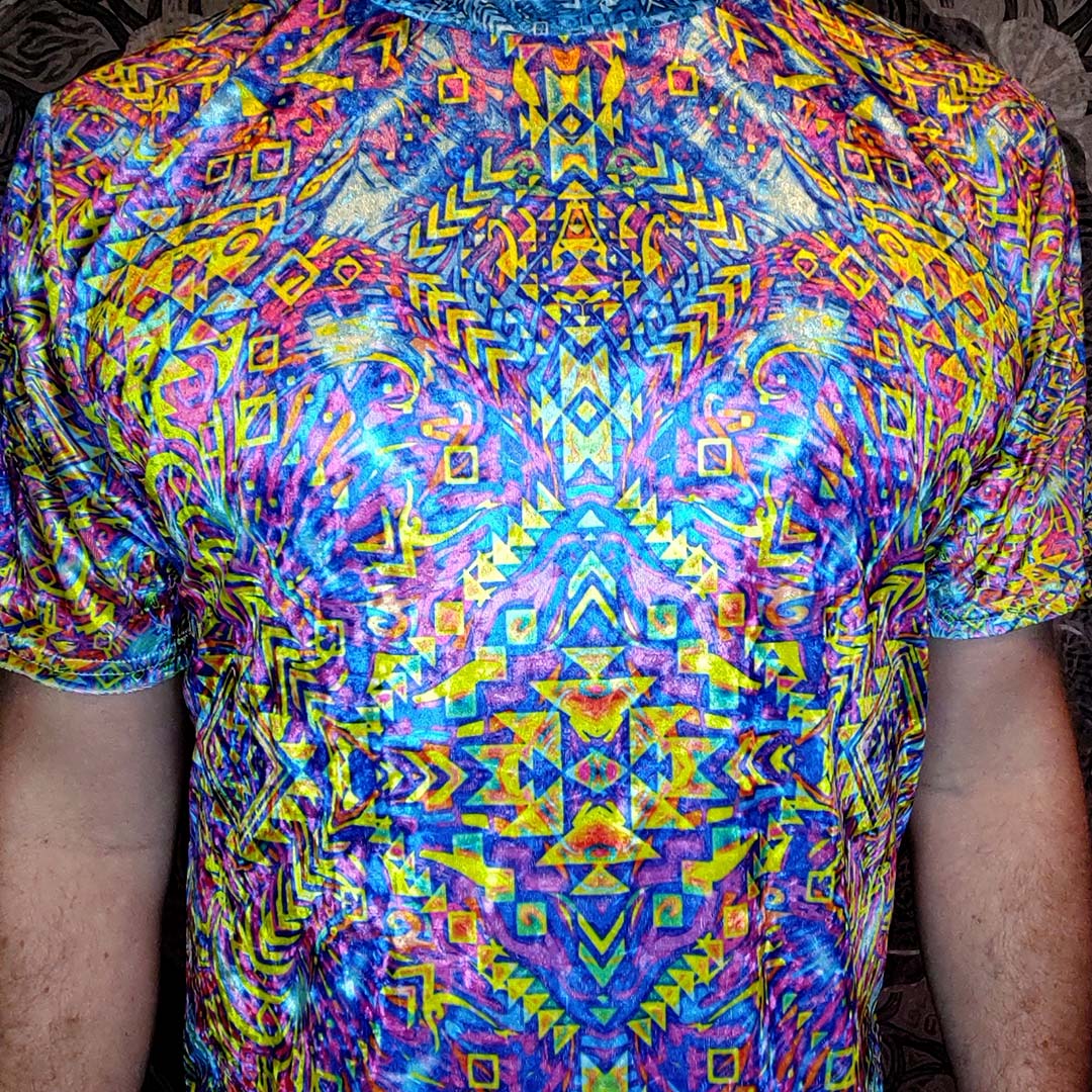 Psychedelic Aztek Crushed Velvet T-Shirt