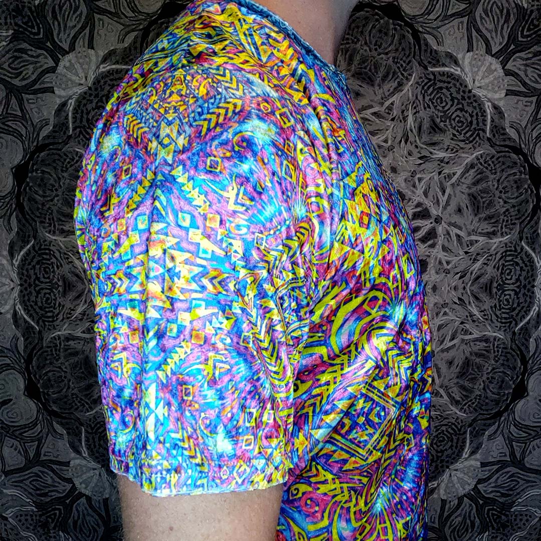Psychedelic Aztek Crushed Velvet T-Shirt