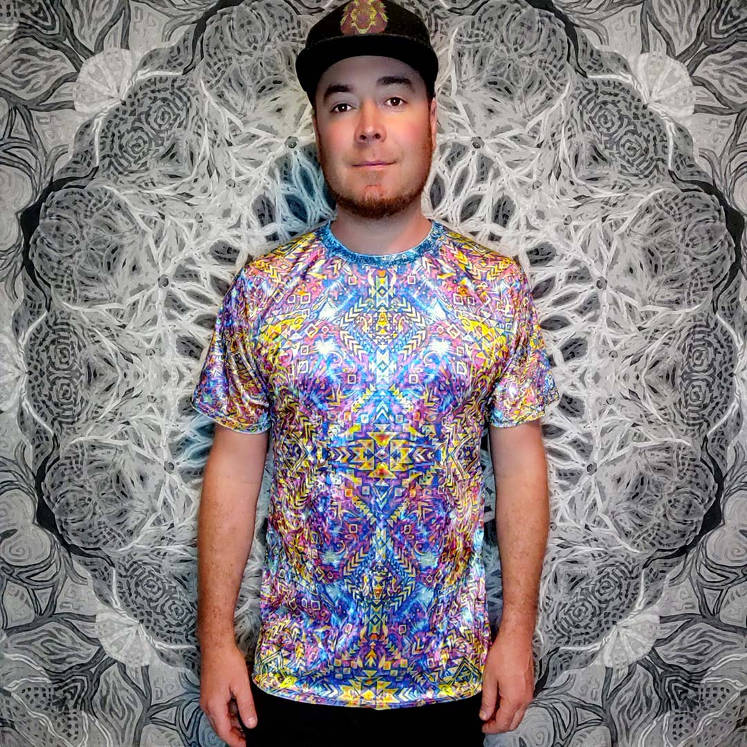 Psychedelic Aztek Crushed Velvet T-Shirt