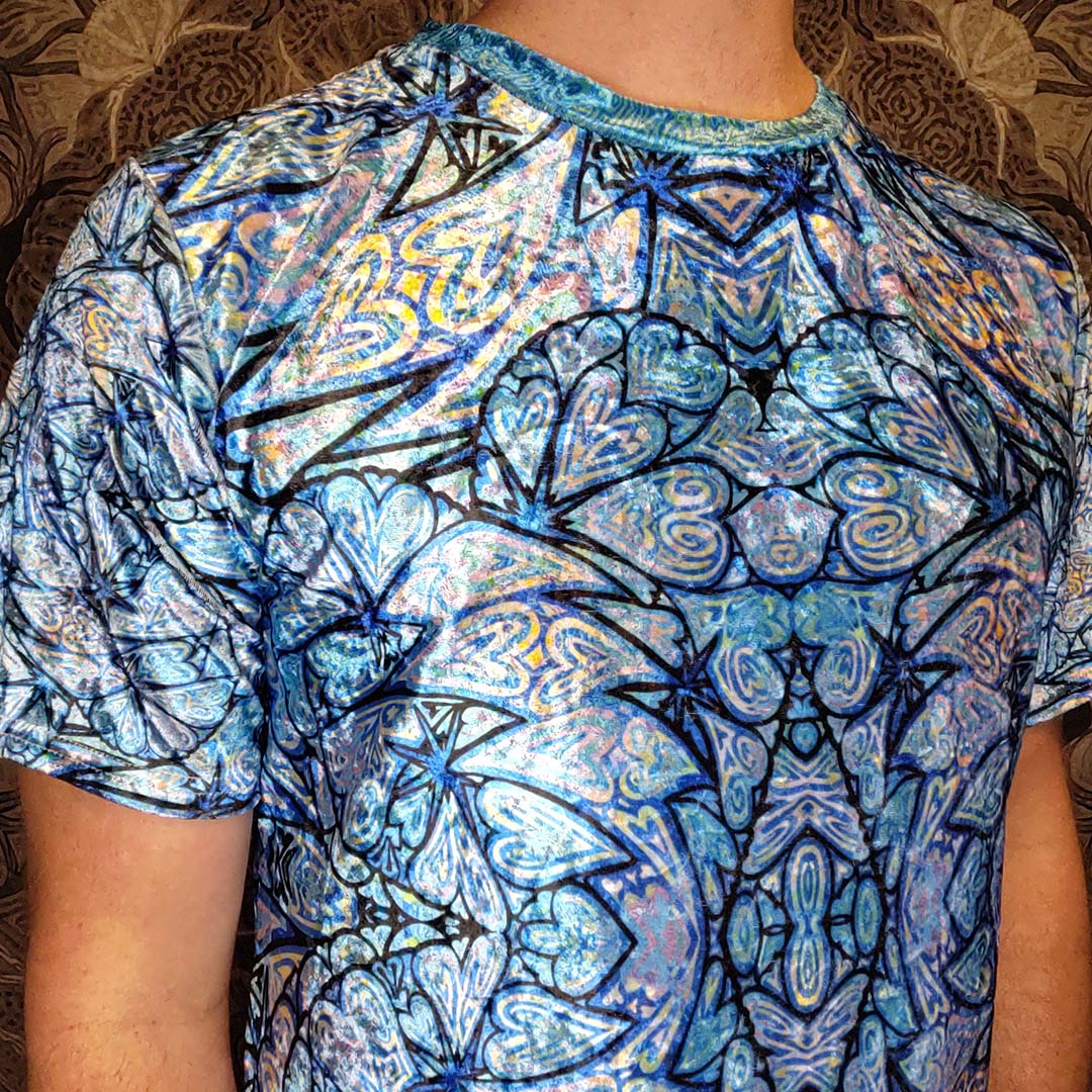 Azul Heart Bolt Crushed Velvet T-Shirt