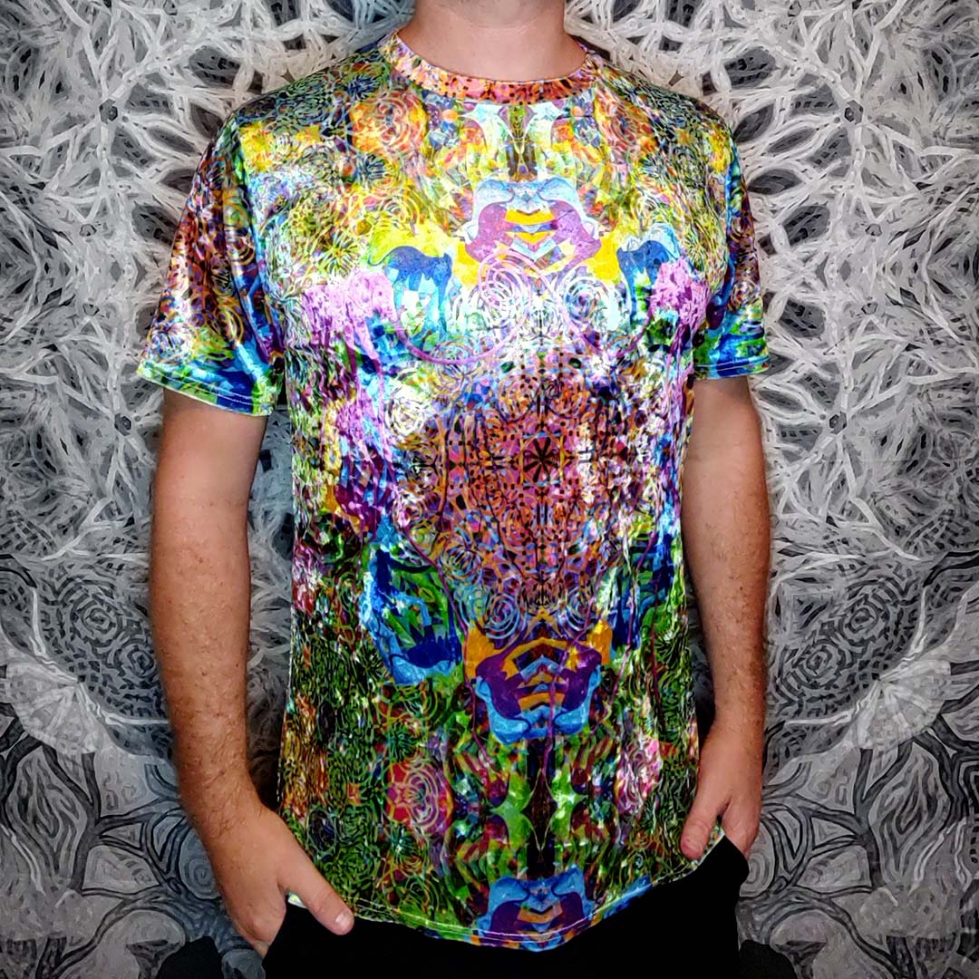 Elephant Mandala Dali Crushed Velvet T-Shirt