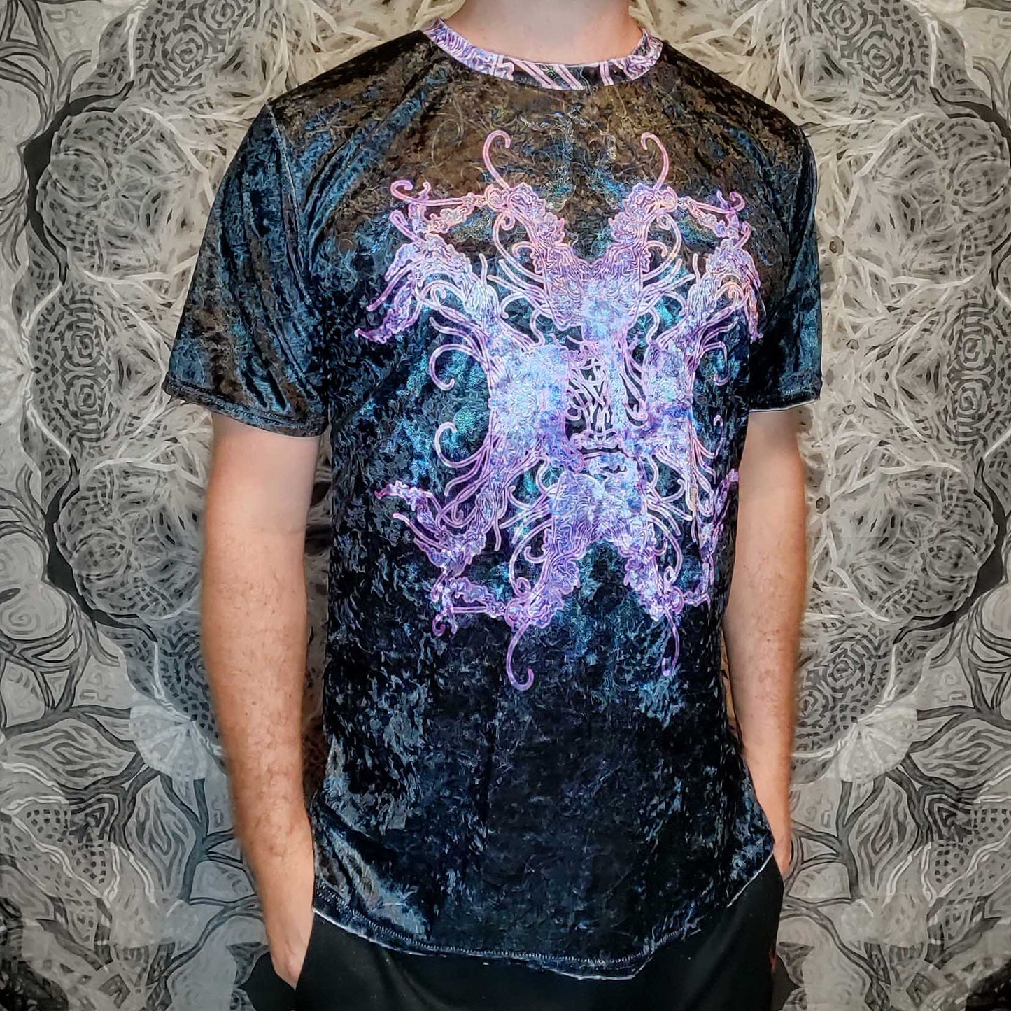 Psychedelic Jellyfish Crushed Velvet T-Shirt