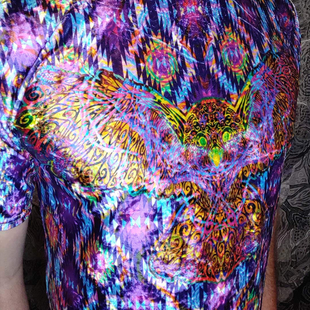 Psychedelic Owl Crushed Velvet T-Shirt