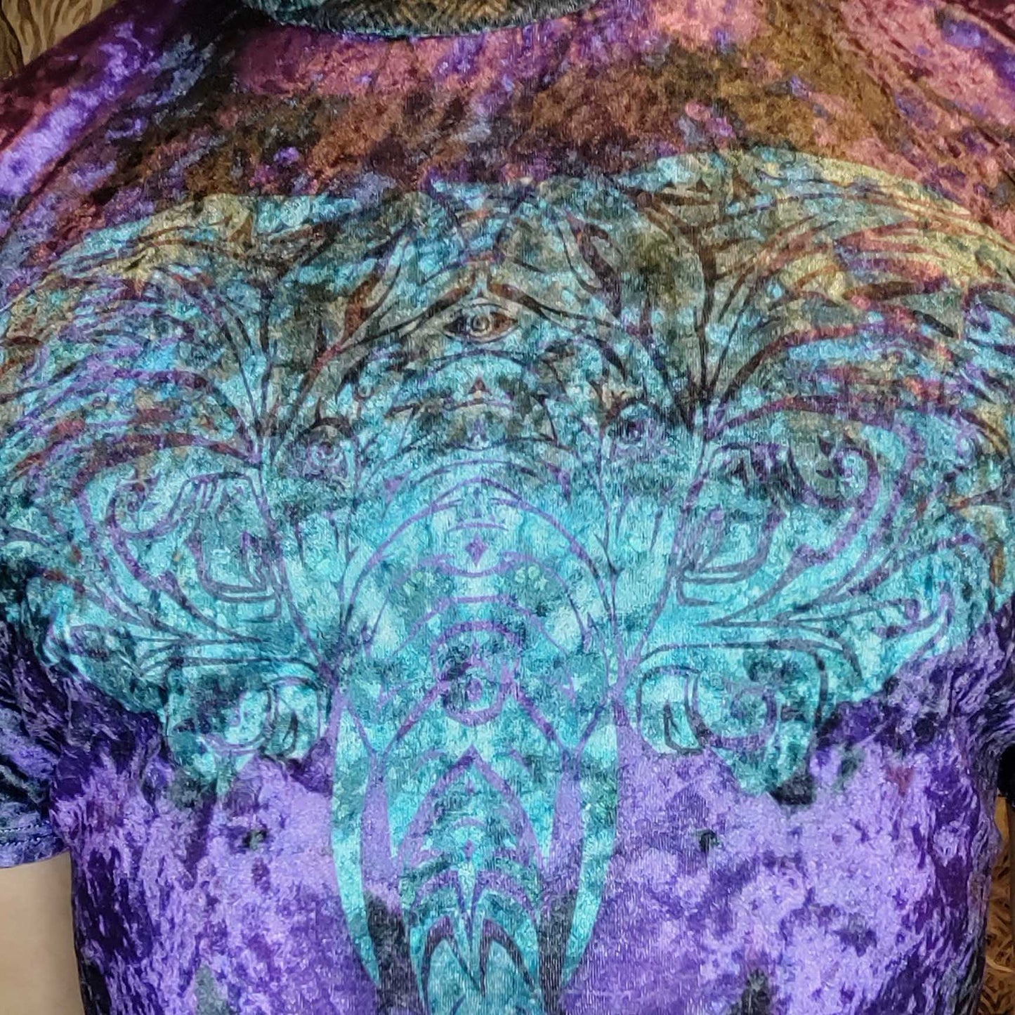 Purple Elephant Crushed Velvet T-Shirt