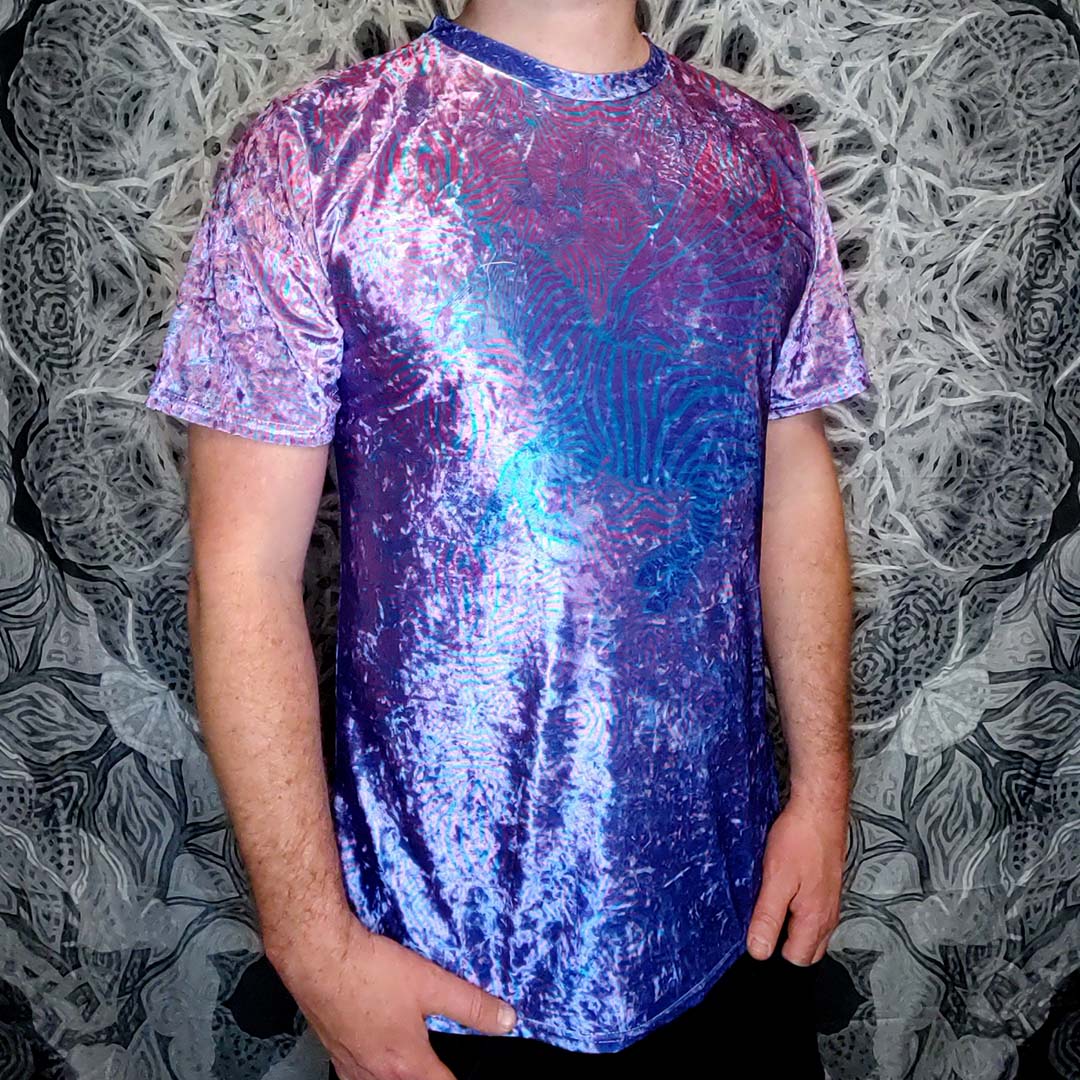 Purple Uni-Zebra-Corn Crushed Velvet T-Shirt