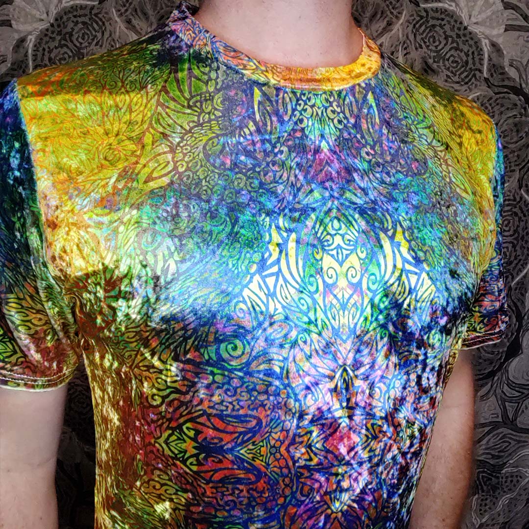 Rainbow Octopus Crushed Velvet T-Shirt