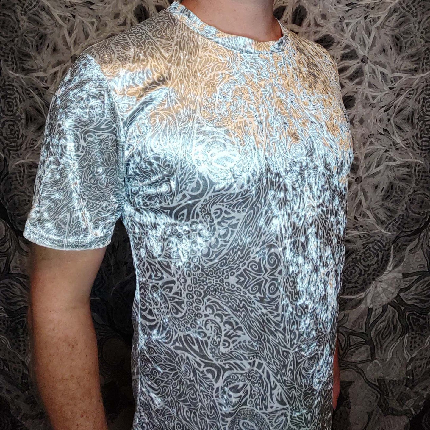 White Octopus Crushed Velvet T-Shirt