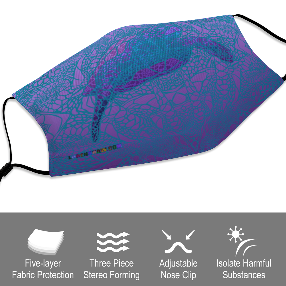 Purple Turtle Face Mask w/ 2 Filters