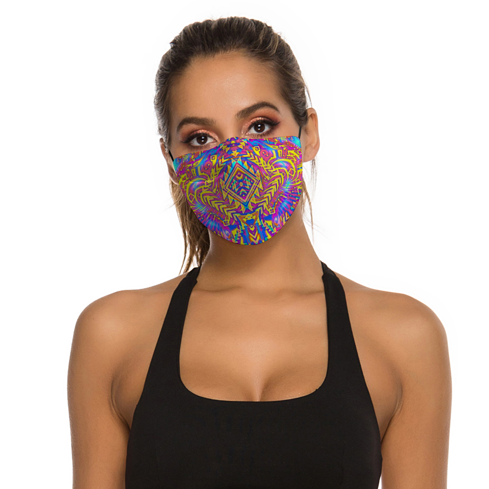 Aztek Psychedelic Face Mask w/ 2 Filters