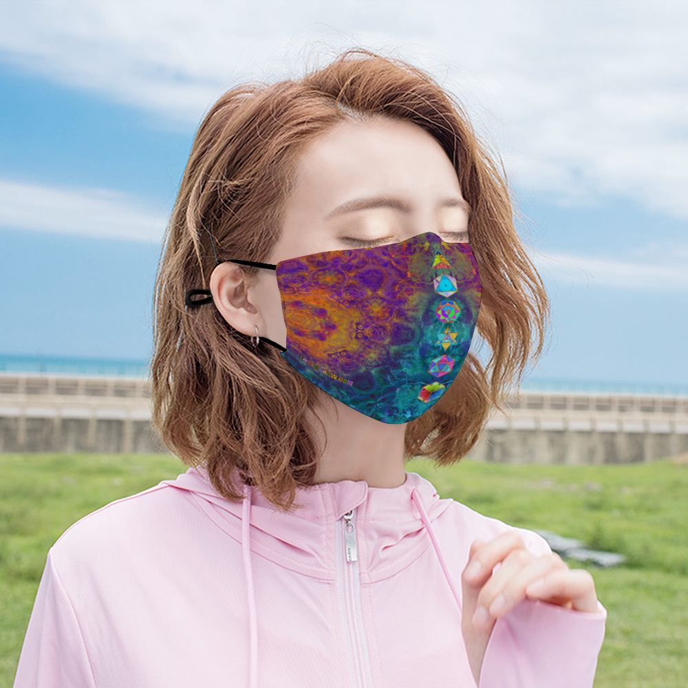 Platonic Solids Face Mask w/ 2 Filters