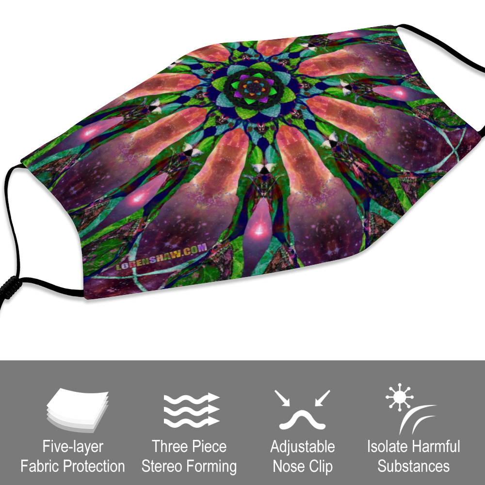 Caleta Tortel Mandala Face Mask w/ 2 Filters