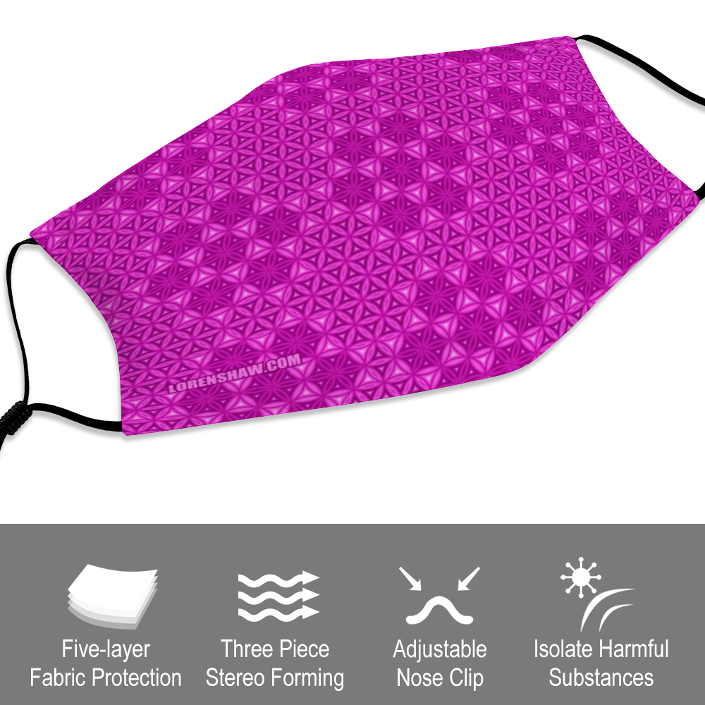 Pink Flower of Life Face Mask w/ 2 Filters