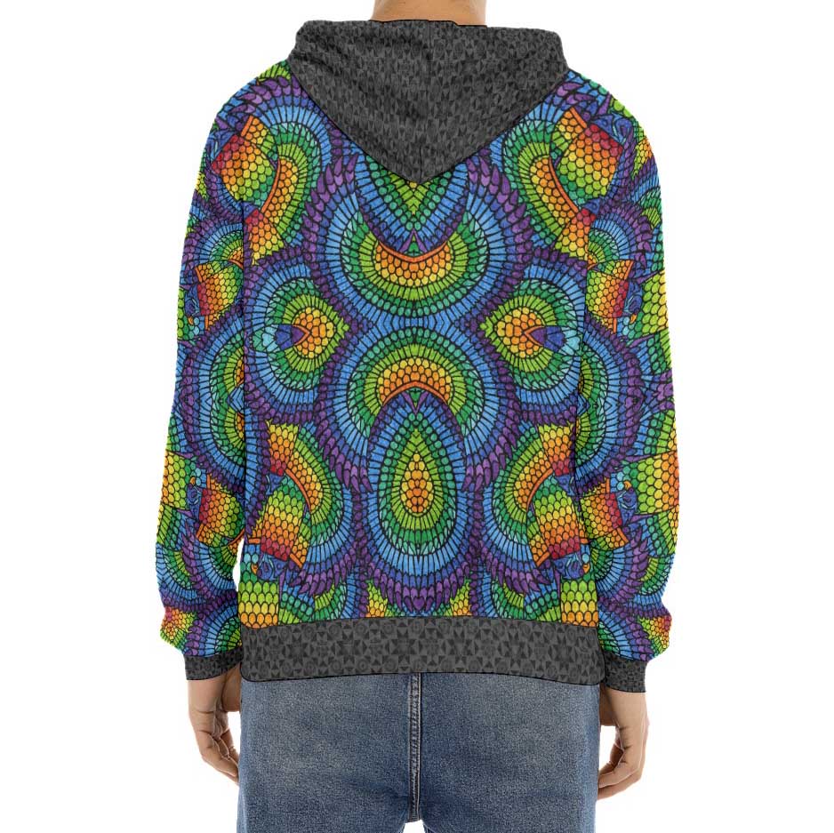 Rainbow Eagle of Horus Crushed Velvet Hoodie