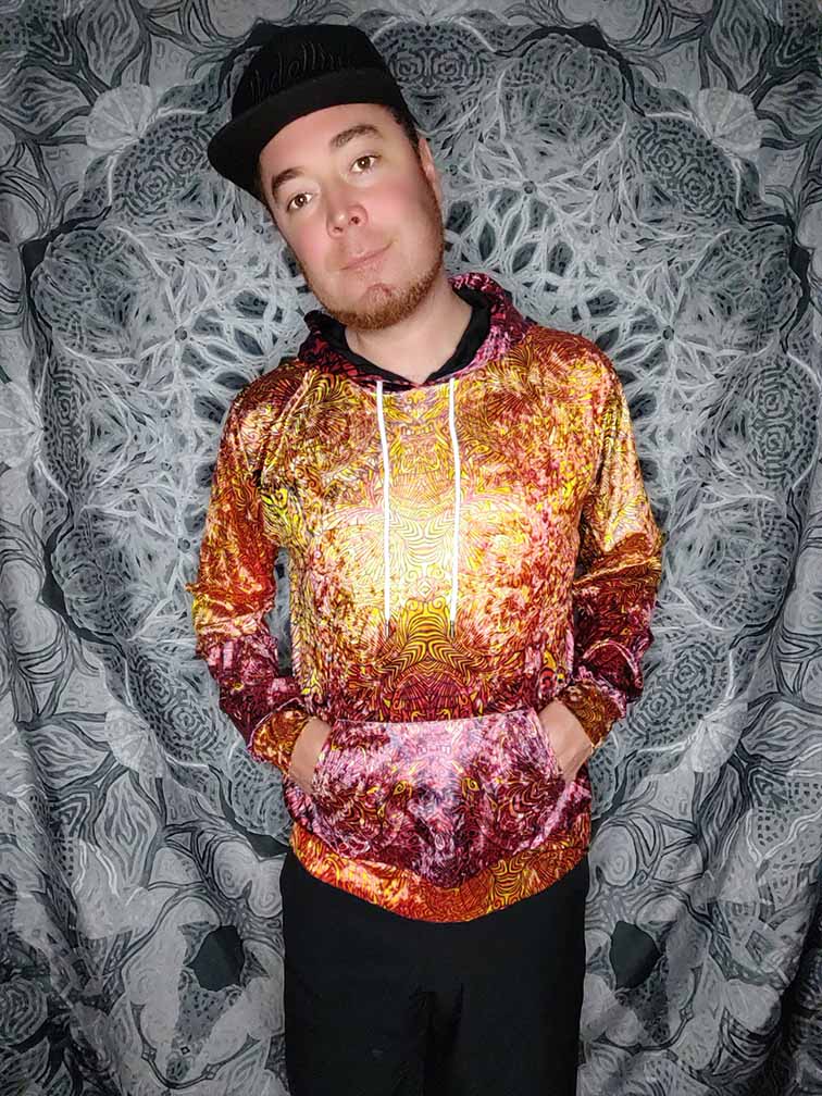 Torus Flame Crushed Velvet Hoodie
