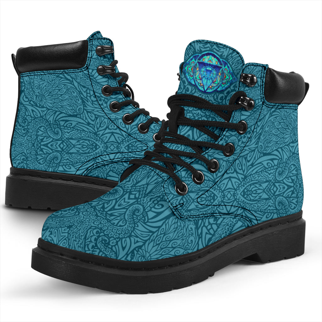 Teal Octopus Chakra Boots