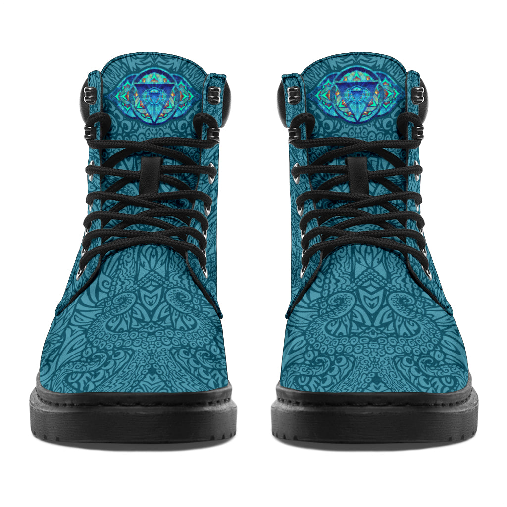 Teal Octopus Chakra Boots