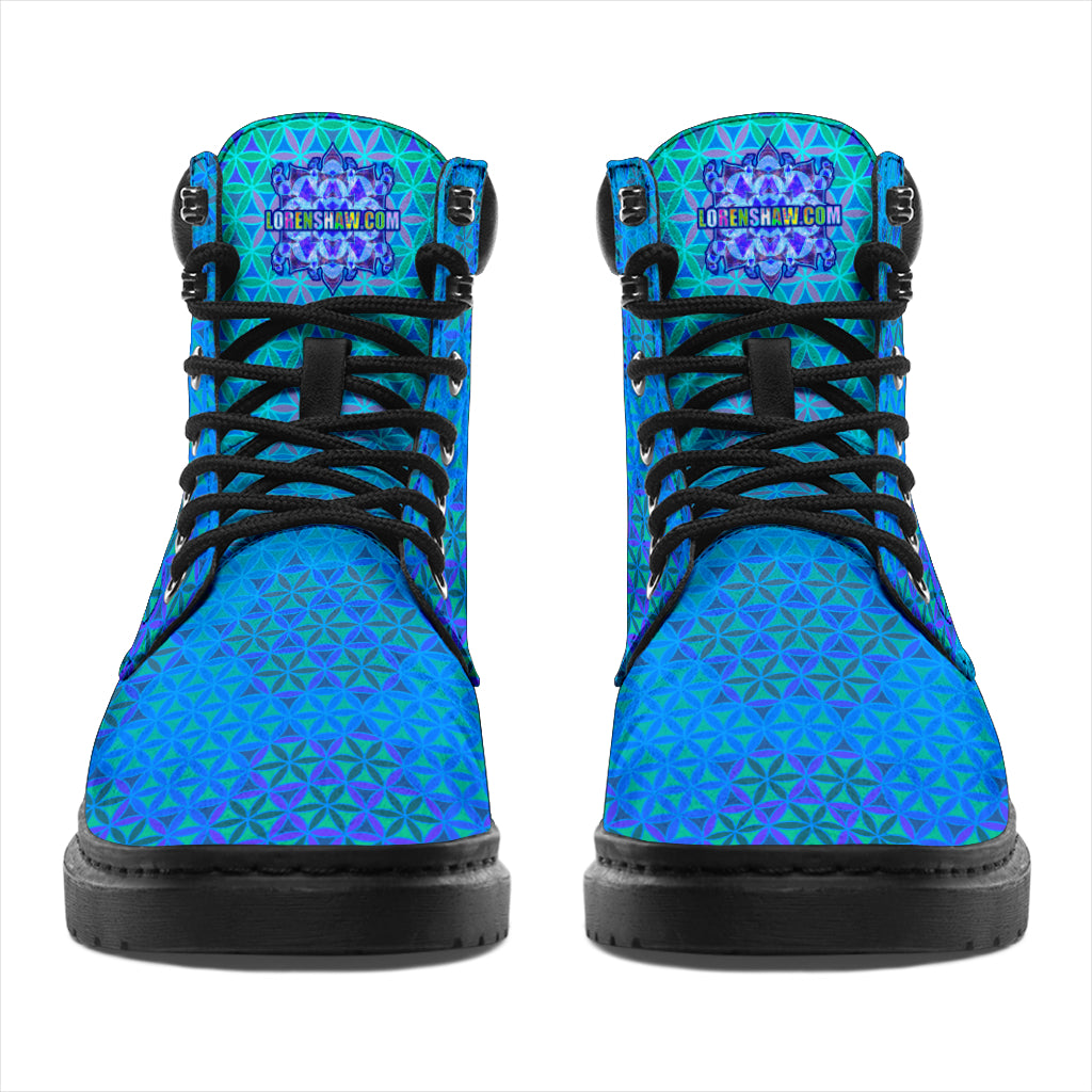 Flower of Life Azul Boots