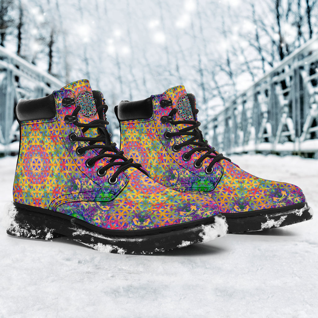 Flower of Life Rainbow Boots