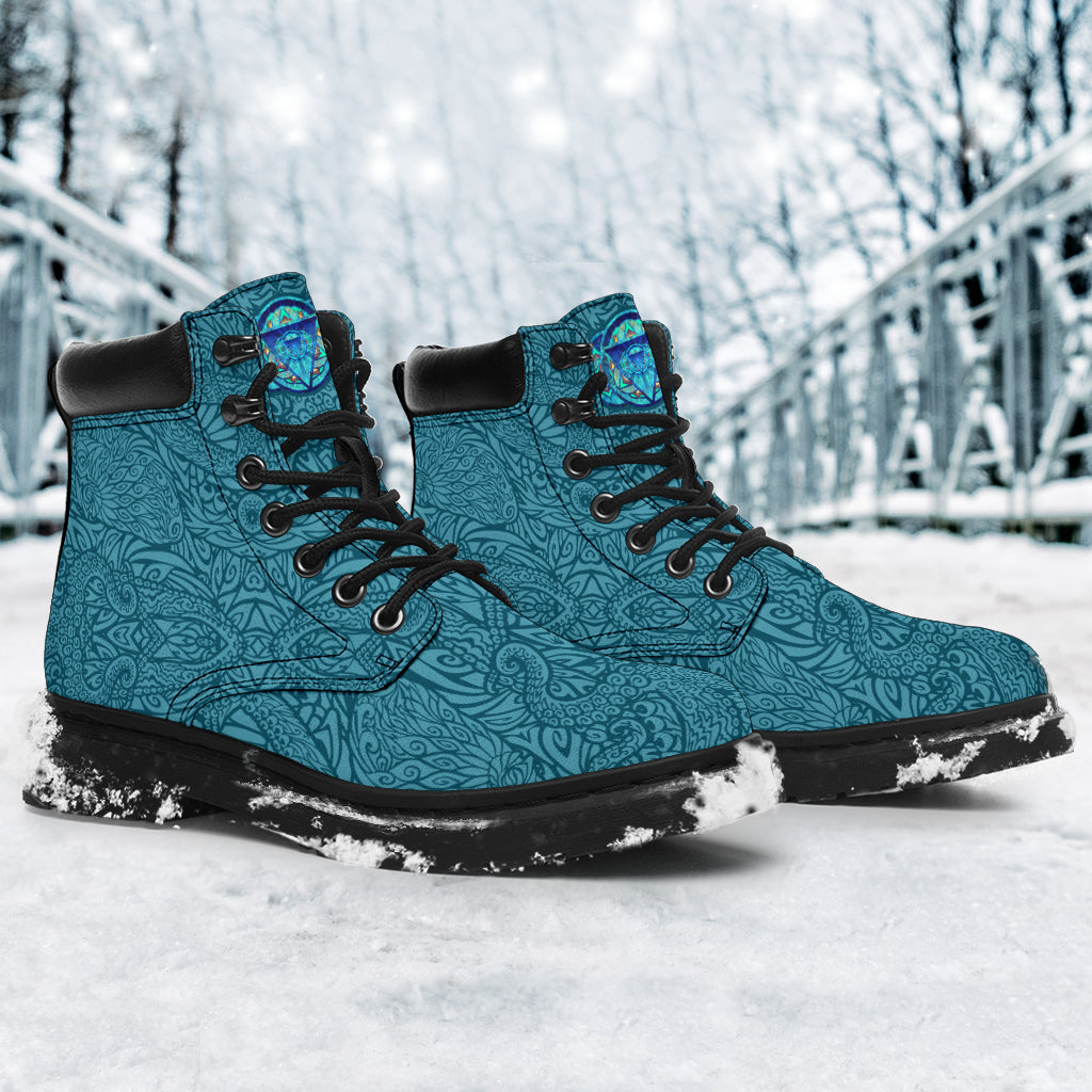 Teal Octopus Chakra Boots
